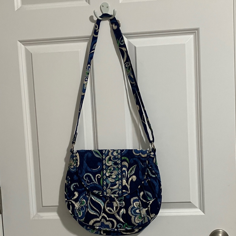 Vera Bradley Navy  Shoulder  Saddle Bag